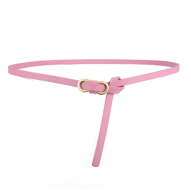 Popular belt womens high-grade fashion all-match dress shirt decorative suit Girls simple thin belt Pink 