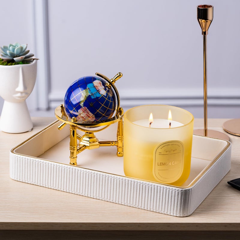 ZHEM Perfume Tray Valet Tray Night Stand Bedside Organizer| Perfume Organizer Catchall| Perfume Trays for Dresser Vanity Tray for Dresser Countertop| Perfume Holder| Nightstand Organizer Women - Image 3