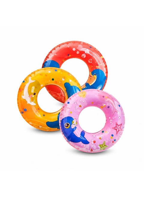 Inflatable Kids Swim Ring Float Colorful Design 50Cm Suitable For Ages 1 To 3 Years