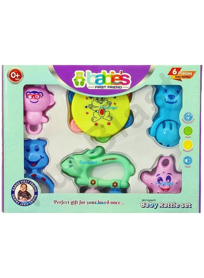 FunBlast Rattle Set for Babies 0-6 Months - Rattle and Teether Toys for Baby Toys Rattle Toy for New Born Early Development Toys for Baby, Toddlers Toys - Best Return Gifts for Kids Birthday (6 Unit) - Image 5