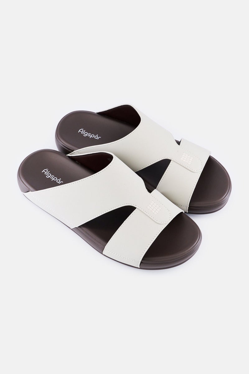 Algspar Men Slip On Arabic Sandals, Beige - Image 2