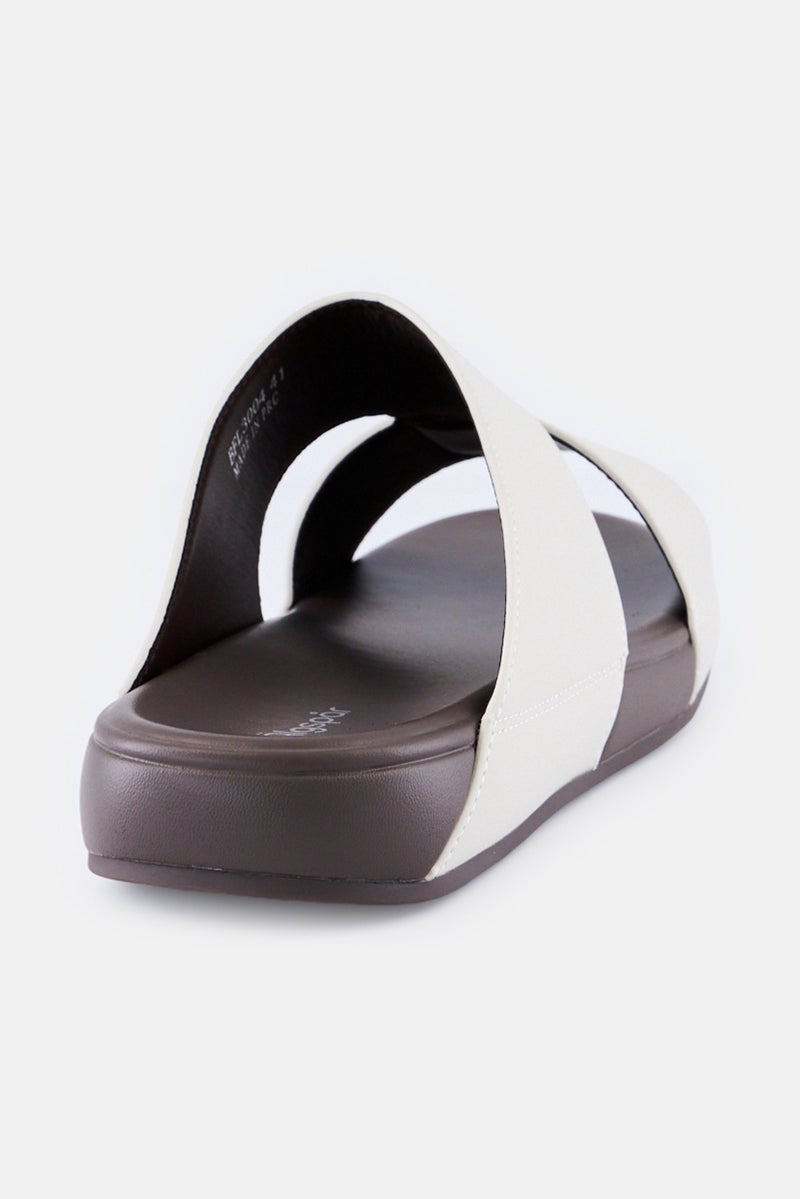 Algspar Men Slip On Arabic Sandals, Beige - Image 3