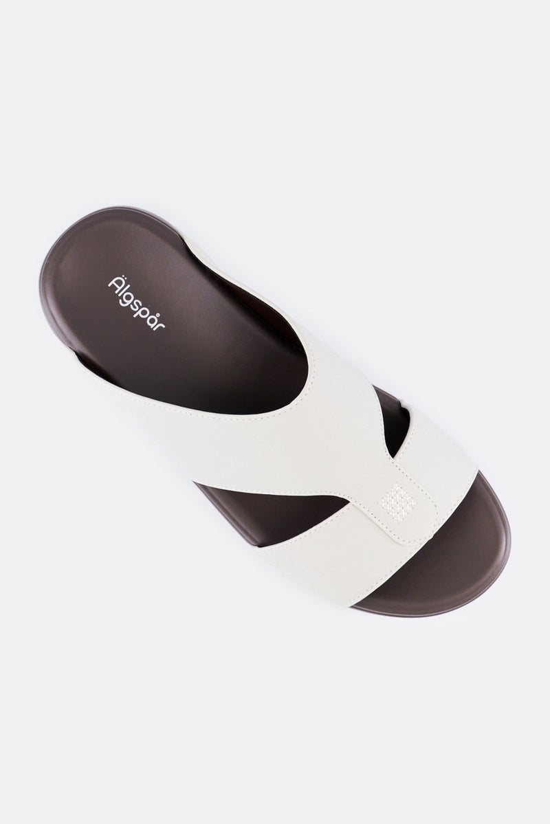 Algspar Men Slip On Arabic Sandals, Beige - Image 4