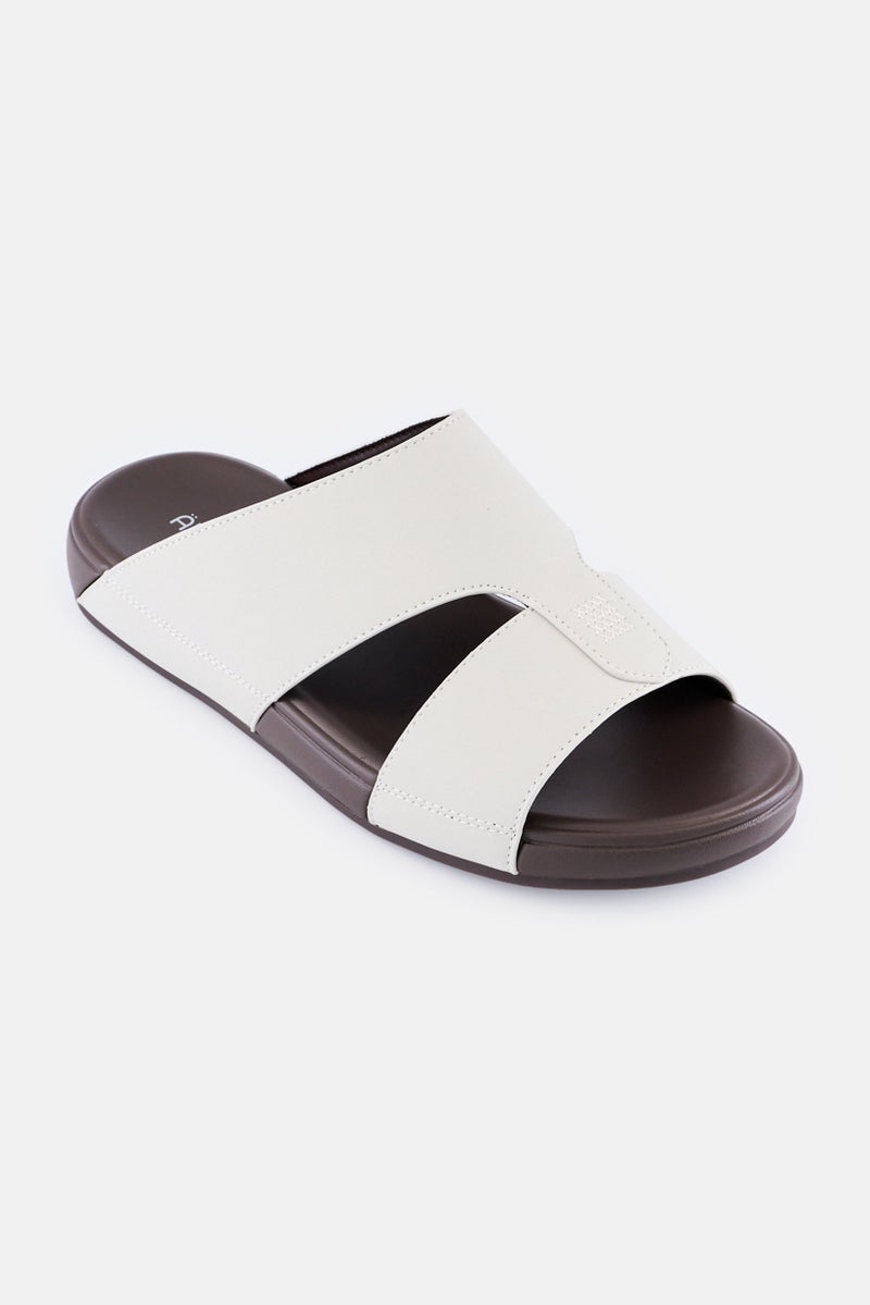 Algspar Men Slip On Arabic Sandals, Beige - Image 1