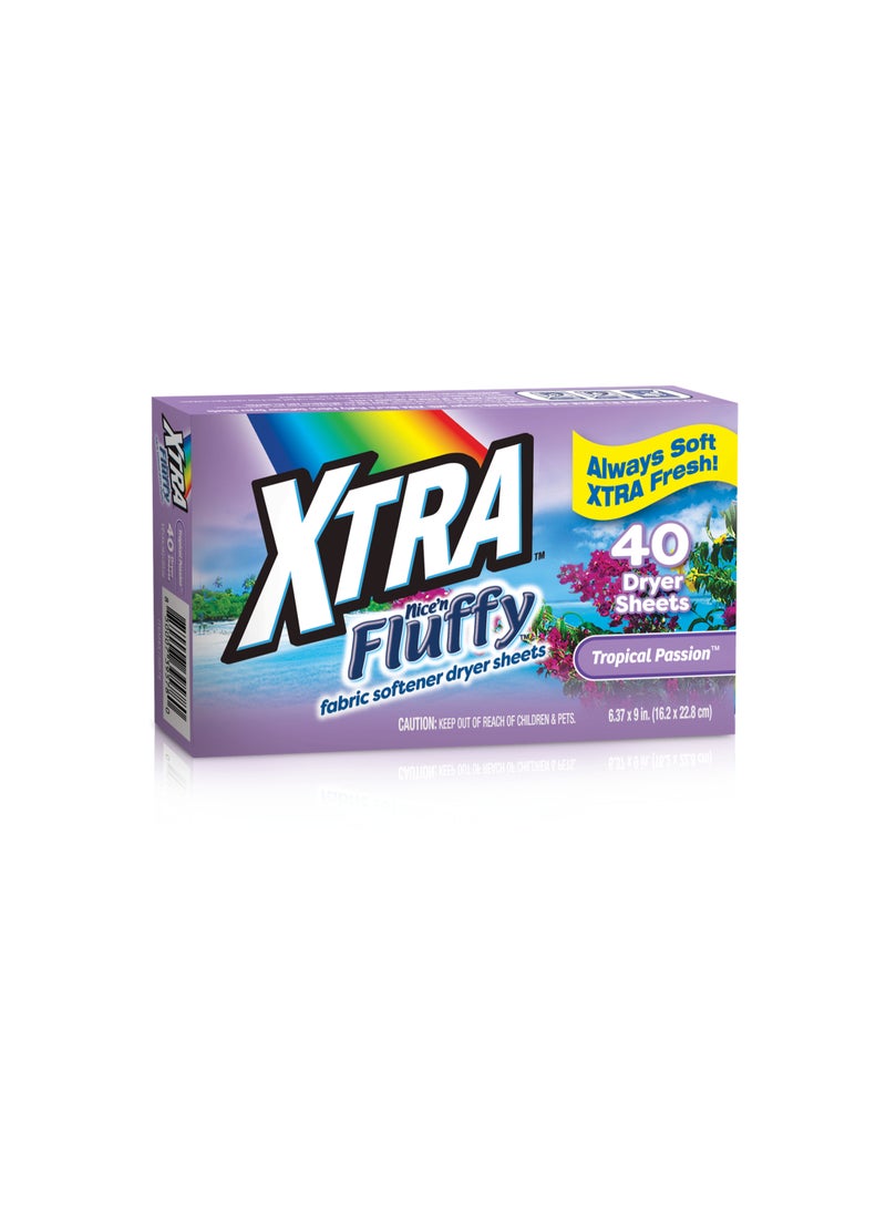 XTRA - XTRA Nice'N Fluffy 40 ct. Fabric Sheet, Tropical Passion and Mountain Rain combo pack - Image 1