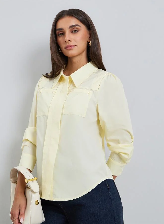 Styli Pocket detail, everyday loose and casual oversized shirt.