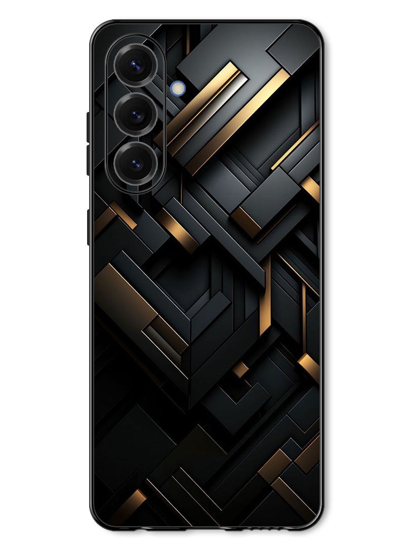 Theodor Case Compatible with Samsung Galaxy A57 Protection Shockproof Bumper Cover Black Dourado - Image 1