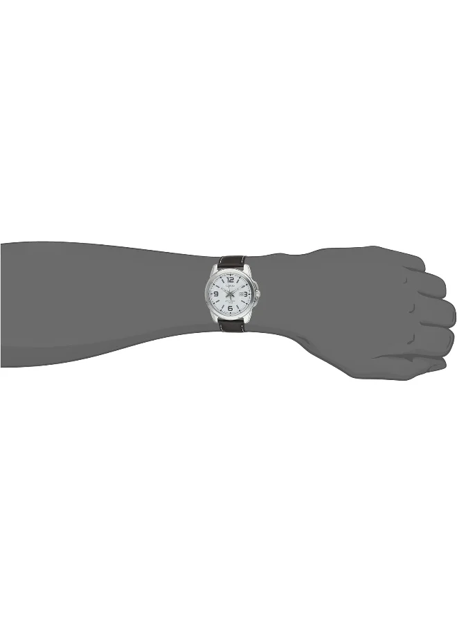CASIO Men's Casio Men's Watch - MTP-1314L-7AVDF White Dial, Brown Band