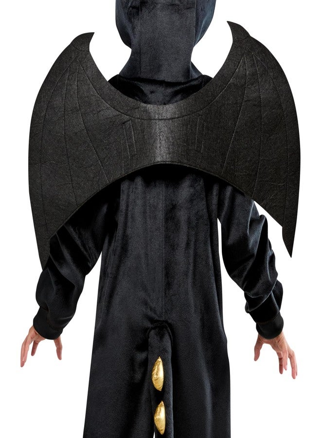 Rubies Black Dragon Comfywear Hooded Jumpsuit for Kids, Unisex S/M - Image 2