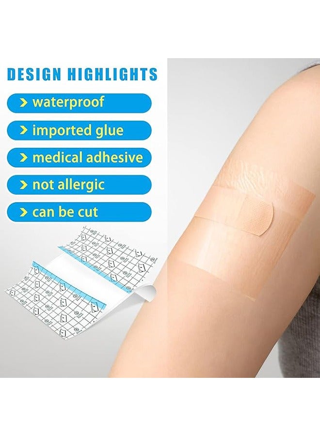 30 Pieces Shower Waterproof Patch, Transparent Stretch Adhesive Bandage, Waterproof Clear Adhesive Bandages, Tattoo Protective Transparent Film Adhesive Bandages for Tattoos (10 x 10 CM) - Image 2