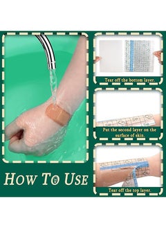 Generic 30 Pieces Shower Waterproof Patch, Transparent Stretch Adhesive Bandage, Waterproof Clear Adhesive Bandages, Tattoo Protective Transparent Film Adhesive Bandages for Tattoos (10 x 10 CM)  - Image 3