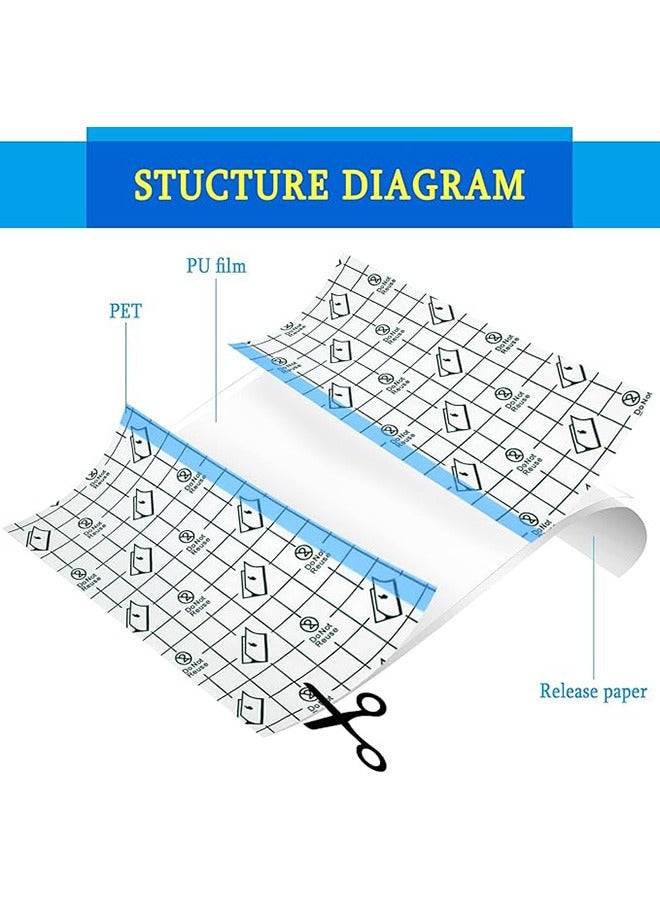 30 Pieces Shower Waterproof Patch, Transparent Stretch Adhesive Bandage, Waterproof Clear Adhesive Bandages, Tattoo Protective Transparent Film Adhesive Bandages for Tattoos (10 x 10 CM) - Image 5