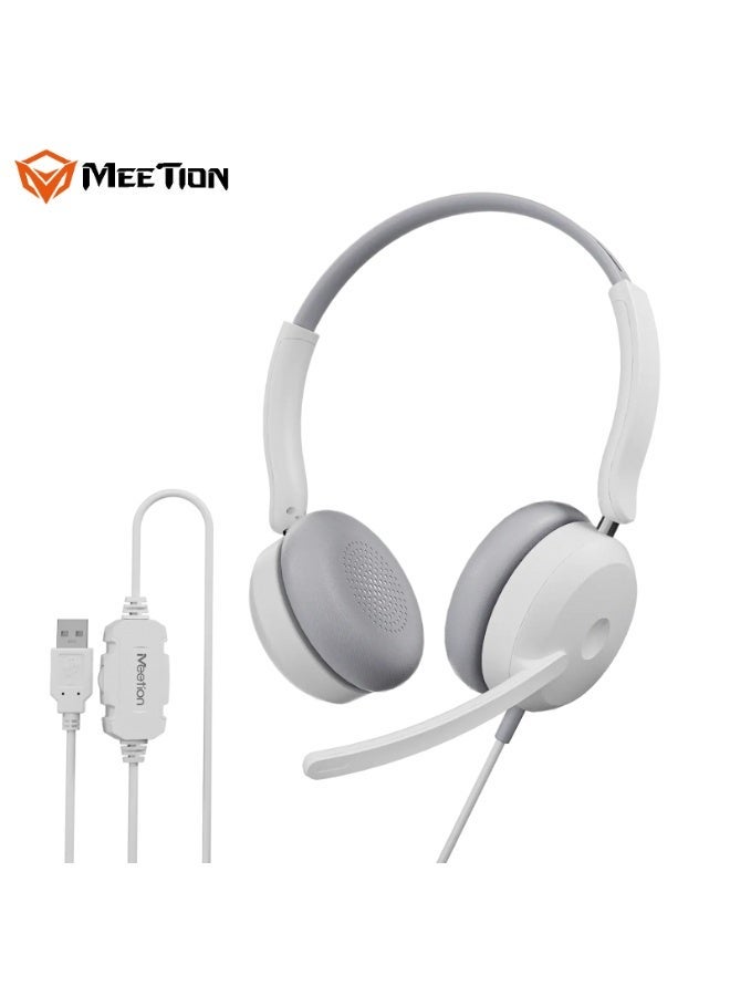 MEETION ENC USB Wired Office Headset HP005U Plug & Play USB Connectivity 40mm Driver Flexible Microphone ENC Technology - Image 1