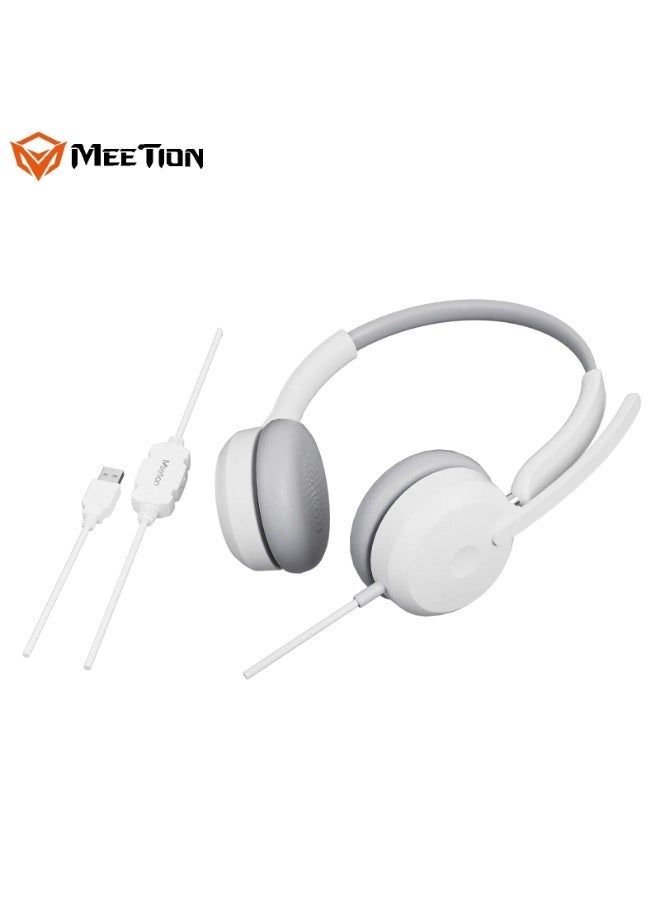 MEETION ENC USB Wired Office Headset HP005U Plug & Play USB Connectivity 40mm Driver Flexible Microphone ENC Technology - Image 3