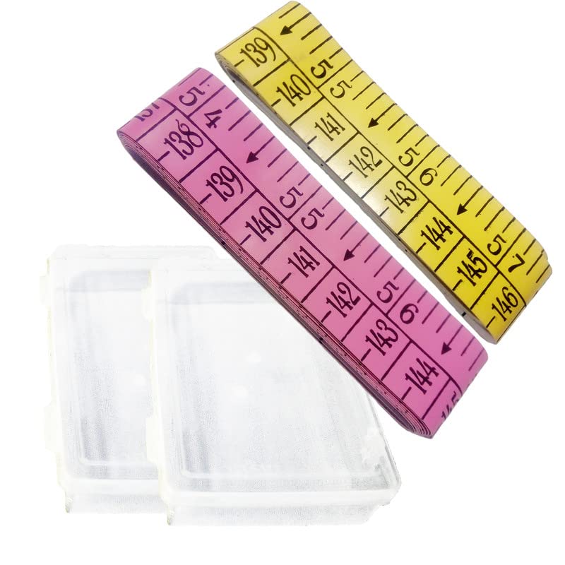 FINEWORLD FINEWORLD Tape Measurement FWTP5M2 Measuring Measure Inch Inchi Sewing Tailoring Cloth Scale Body Line Ruler Length 150cm 15meters 60 Inches Multicolored With Storage Box  - Image 1