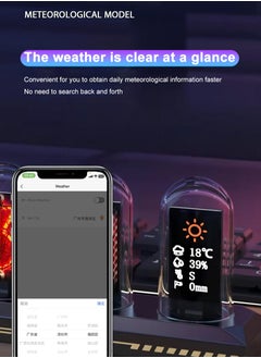 nixi Nixie Antique Digital Alarm Clock 6 Bit RGB Glowing LCD Time Display Creative Retro Tube Clock 5V Black Aluminum  - Image 3