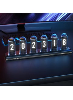 nixi Nixie Antique Digital Alarm Clock 6 Bit RGB Glowing LCD Time Display Creative Retro Tube Clock 5V Black Aluminum  - Image 2