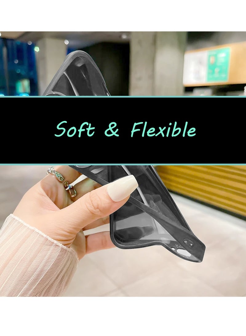 دبليو تيك غطاء خلفي لهاتف Infinix Hot 60i 5G 2025 بحماية عدسة الكاميرا من السيليكون الشفاف الناعم، نحيف للغاية، أنيق، مع إطار مطلي كهربائياً للكاميرا - أسود - Image 5