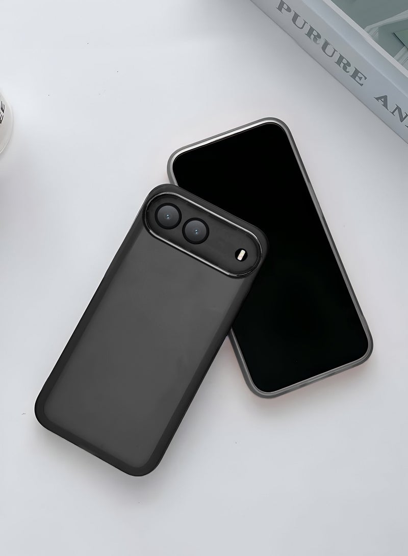 دبليو تيك غطاء خلفي لهاتف Infinix Hot 60i 5G 2025 بحماية عدسة الكاميرا من السيليكون الشفاف الناعم، نحيف للغاية، أنيق، مع إطار مطلي كهربائياً للكاميرا - أسود - Image 3