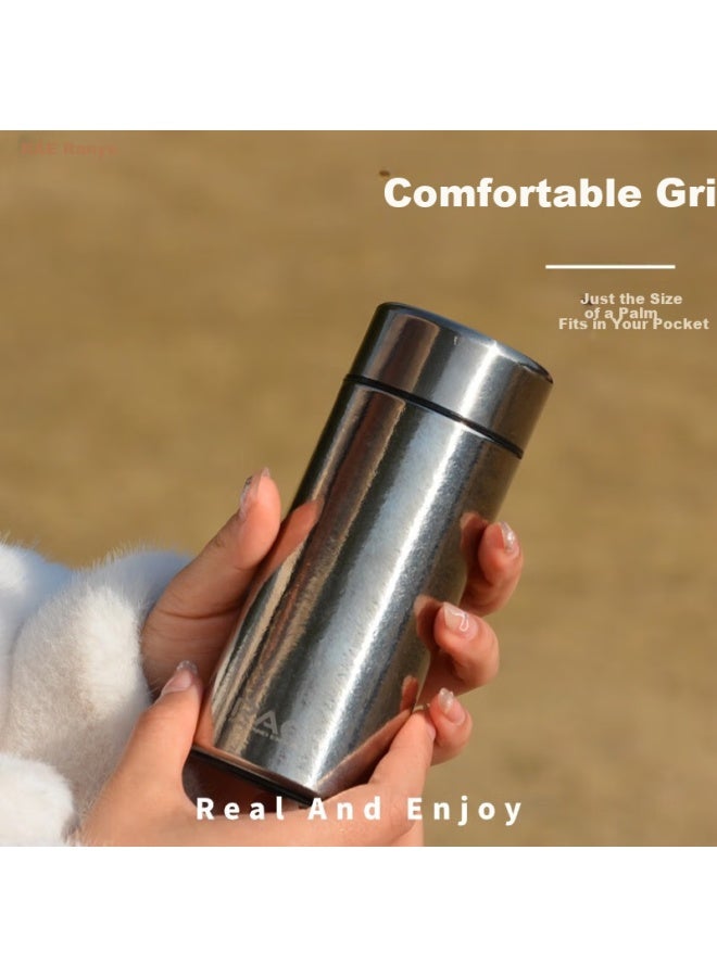Rae Double-layer Pure Titanium Insulated Tumbler, Customizable Portable Pocket Cup For Men And Women, 200ml Snowflake Silver Xk-4577 - Image 4