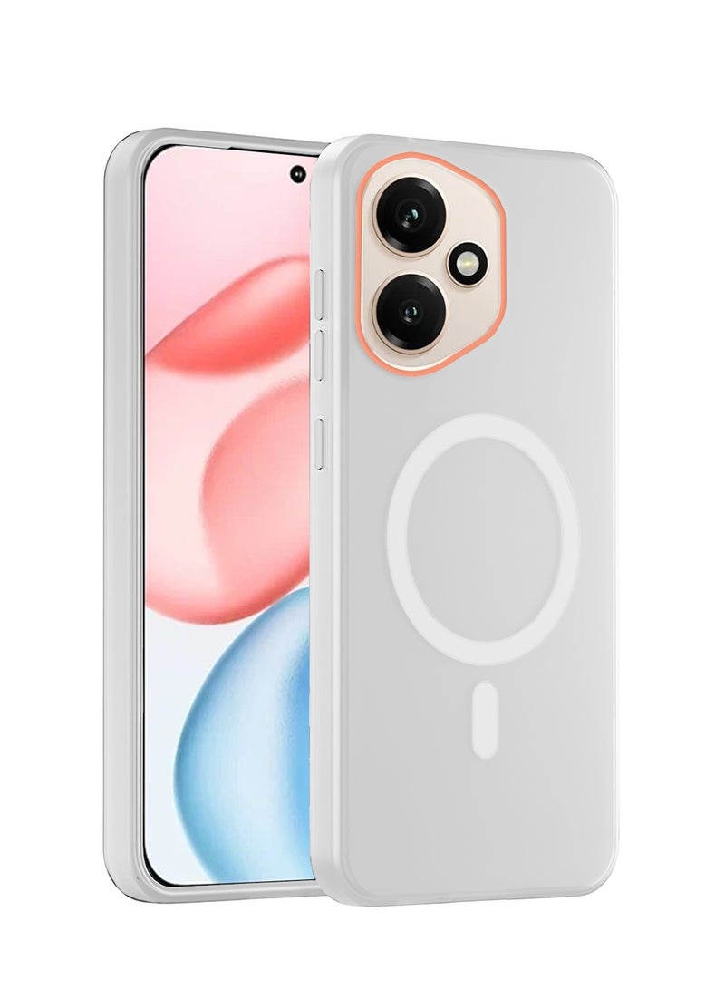 Wtech Honor 400 5G 2025 Hybrid Translucent Magsafe with Magnetic Charging Raised Camera Lips Elegant Look Case Cover (MCMPMN) - White - Image 1