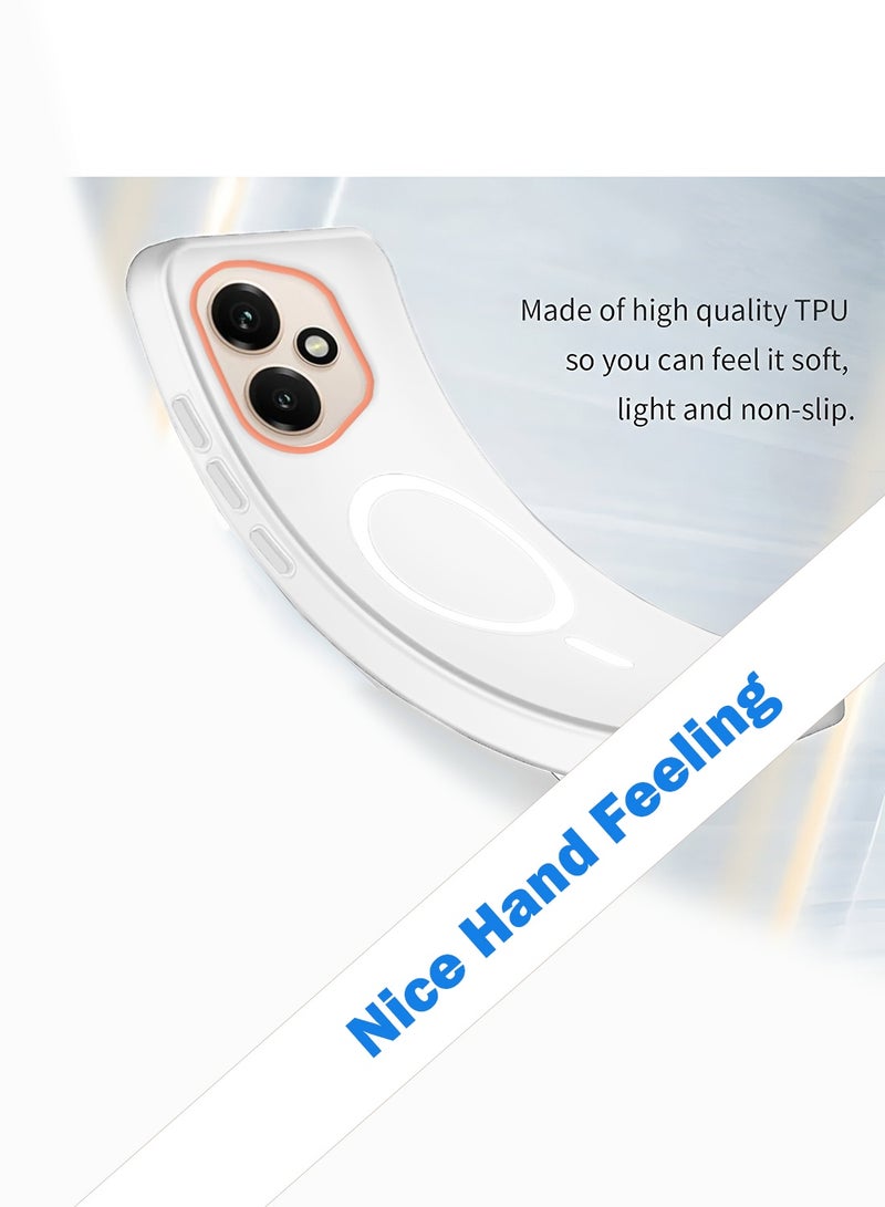 Wtech Honor 400 5G 2025 Hybrid Translucent Magsafe with Magnetic Charging Raised Camera Lips Elegant Look Case Cover (MCMPMN) - White - Image 3