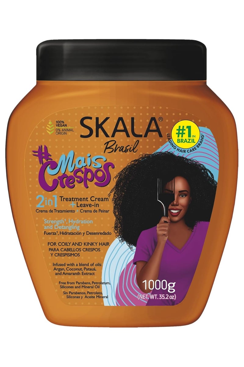 سكالا كريم معالج مرطب للشعر 2 في 1 للشعر المجعد والمجعد جدا - 1000 جم - Image 1