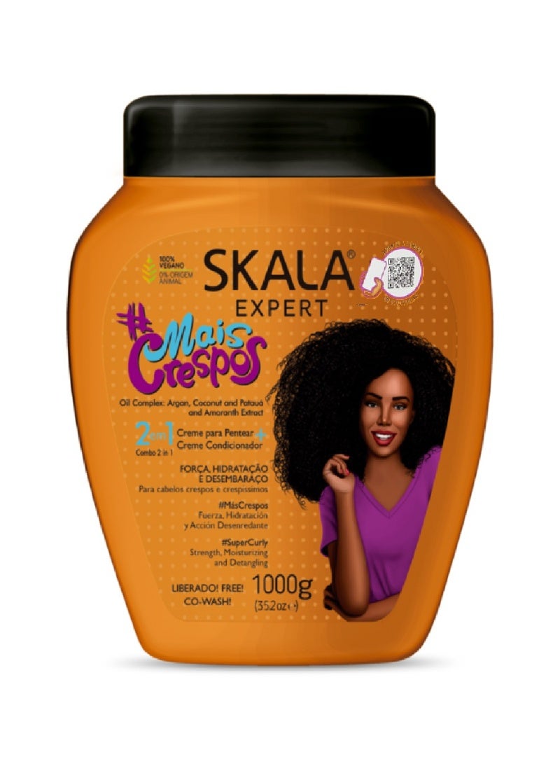 SKALA 2 in 1 Moisturizing Treatment Cream for Curly and Very Curly Hair - 1000g - Image 1