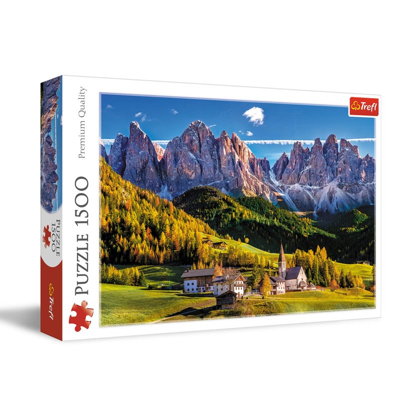 Trefl Val di Funes Valley Dolomites Italy 1500 Piece Jigsaw Puzzle Red 33x23 Print DIY Jigsaw Creative Fun Classic Puzzle for Adults and Children from 14 Years Old - Image 3