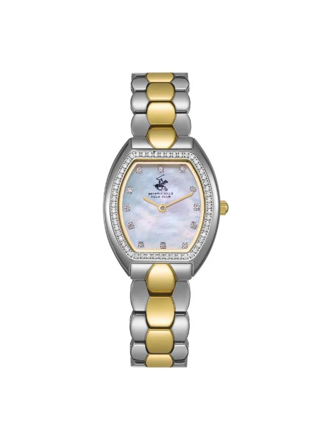 بيفرلي هيلز بولو كلوب BEVERLY HILLS POLO CLUB BP3642C.220 Women's Analog Display Watch & Metal Strap Silver/Gold