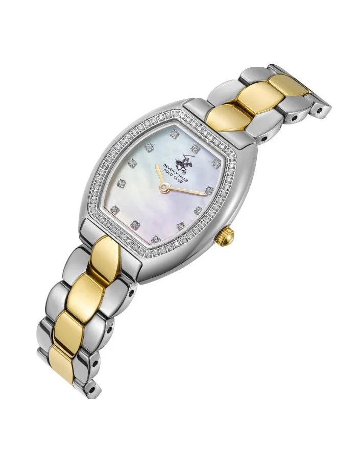 بيفرلي هيلز بولو كلوب BEVERLY HILLS POLO CLUB BP3642C.220 Women's Analog Display Watch & Metal Strap Silver/Gold
