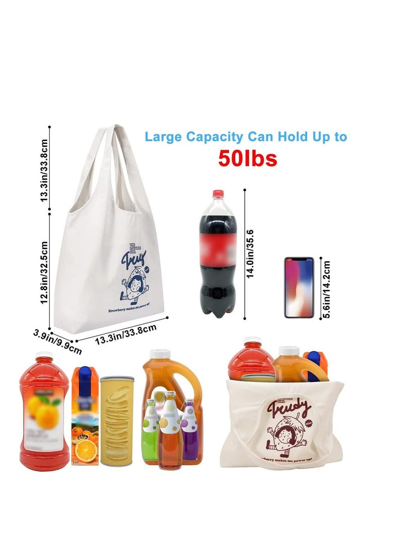 SYOSI - Canvas Tote Bags, with Inner Pocket Reusable Grocery Bags Bulk Reusable Shopping Bags Large Capacity Machine Washable - Image 1