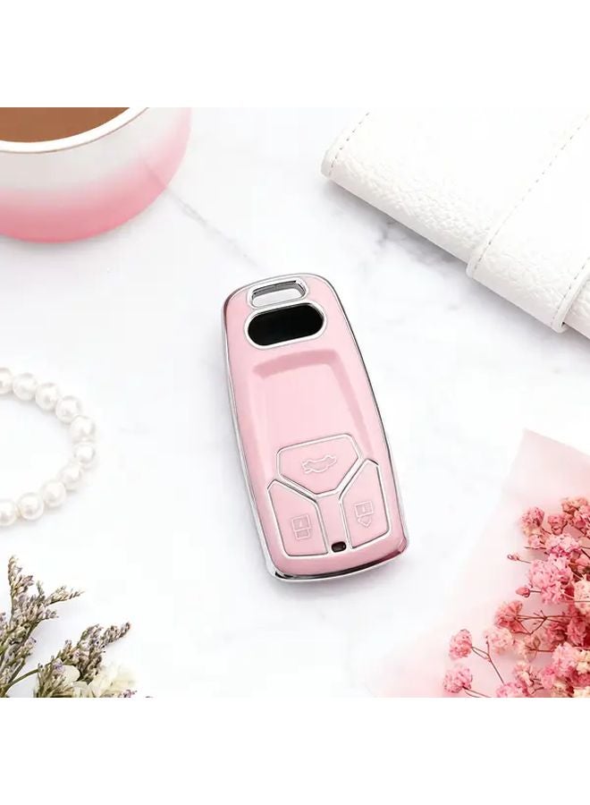 Black TPU Key Fob Cover for Audi Q5 S4 S5 SQ5 RS5 A4 A5 Q7 TT TTS Full Protection Golden Accents - Image 4