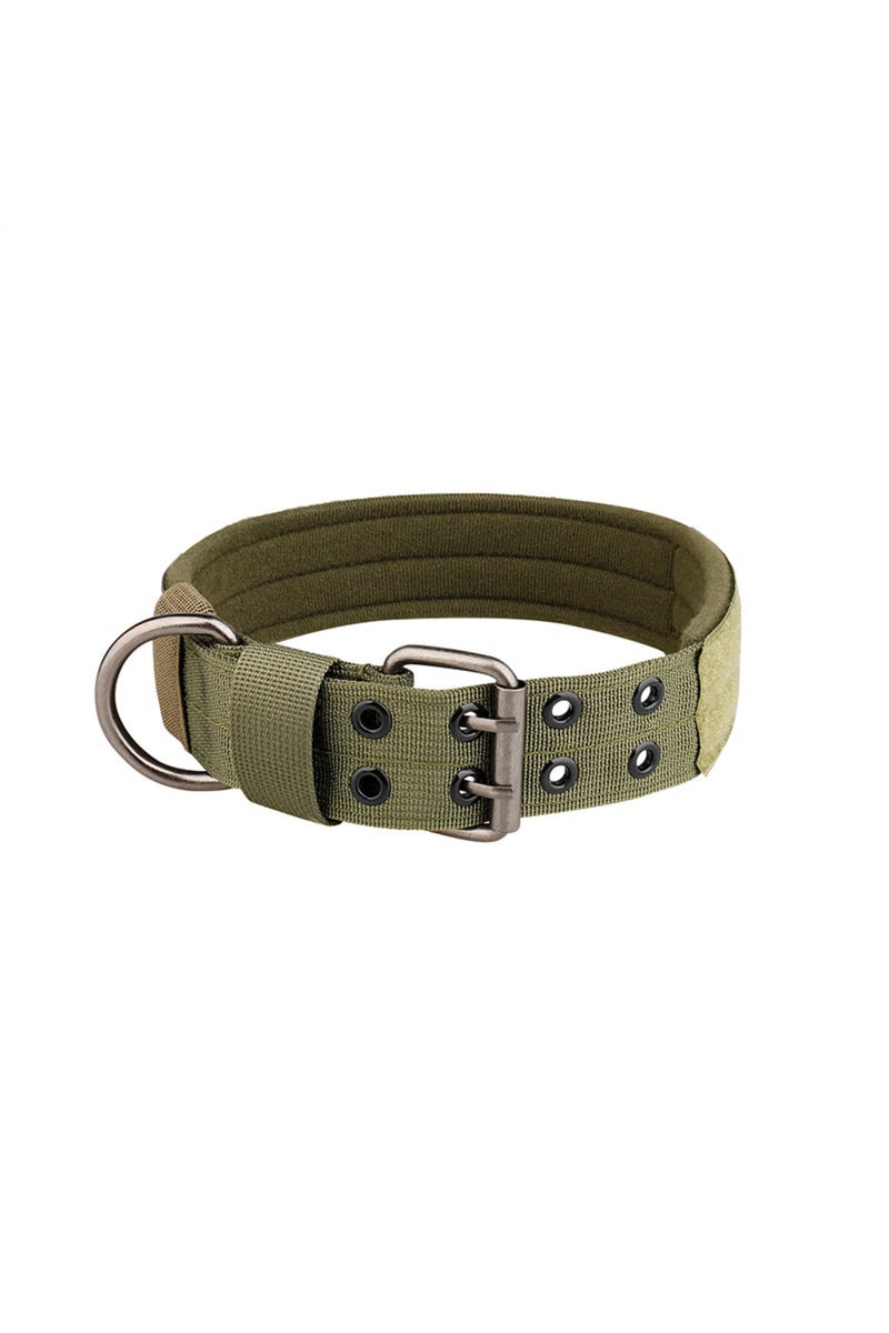 erorex L Green 1pc Medium to Large Nylon Tactical Pet Dog Collar - Adjustable and Durable, Suitable for Med