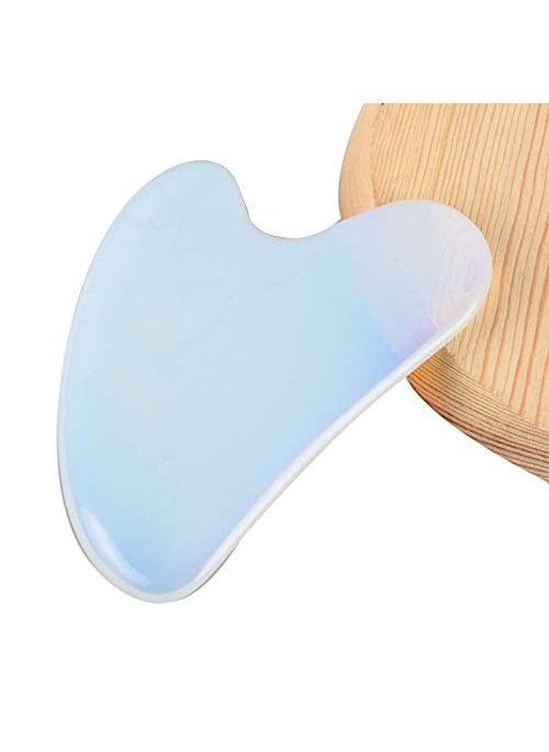 Pinkcity Creation PINKCITY CREATION Opel Gua Sha Board Natural Healing Stone GuaSha Tools for Facial Skincare AntiAging AntiWrinkles Lifting Your Face and Lymphatic Drainage  - Image 1