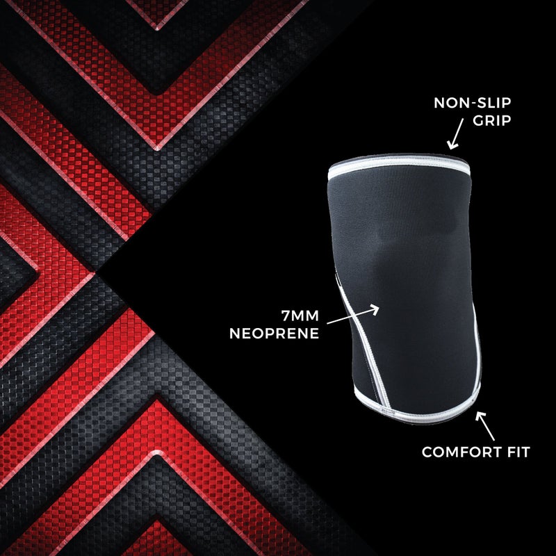 IRONSIDE Knee Sleeves (1 Pair) 7mm Neoprene Thick Compression Knee Brace Support for Weightlifting, Powerlifting, Squatting & Fitness Training for Women and Men Black (Small) - Image 5