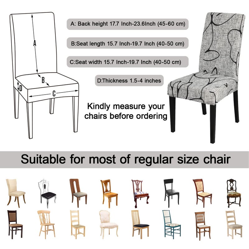 JQinHome JQinHome Pattern Chair Covers for Dining Room Set of 8  High Stretch Removable Washable Parsons Chair Slipcover for Home Party Hotel Wedding Ceremony (8PCS  Lotus Gray) - Image 5