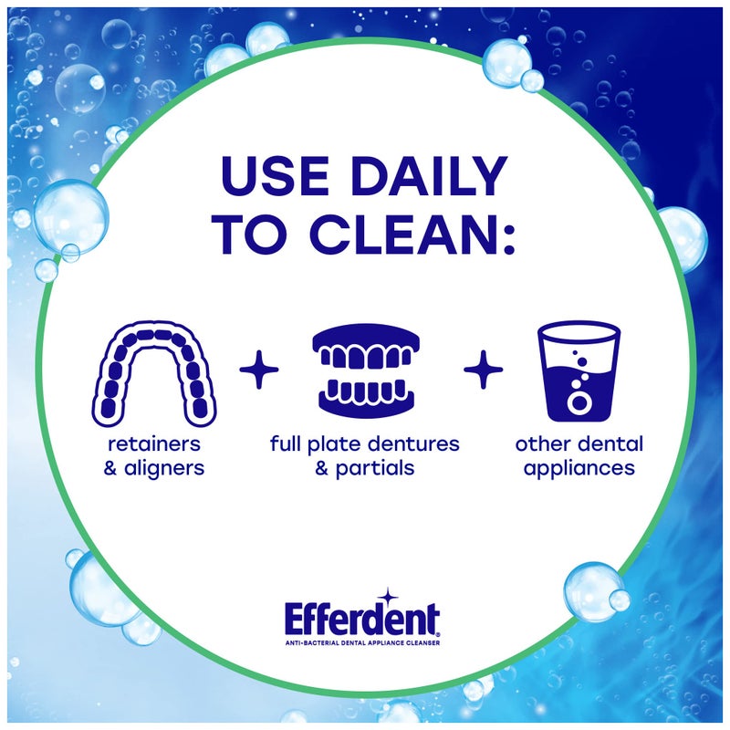 Efferdent Retainer Cleaning Tablets, Denture Cleaning Tablets for Dental Appliances, Minty Fresh & Clean, 126 Count (Pack of 2) - Image 4