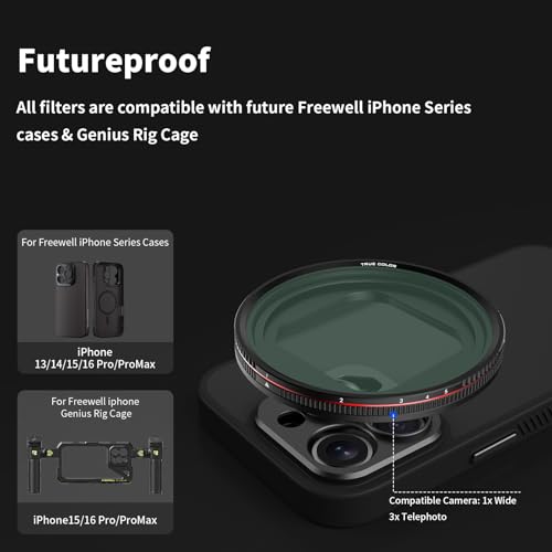 Freewell True Color Variable ND VND1-5 Stop Filter Compatible only with Freewell Sherpa iPhone Series Cases & Genius Rig Cage - Image 4