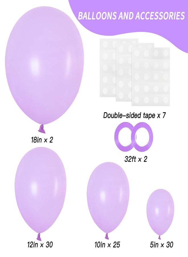 RUBFAC 87pcs Lavender Balloons Different Sizes 18 12 10 5 Inches for Garland Arch, Premium Pastel Latex Balloons for Birthday Party Wedding Baby Shower Bridal Shower Decorations - Image 2