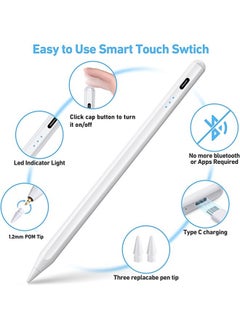 Generic Stylus Pen for ipad, Active Pencil with Quick Charge, Palm Rejection Tilt Sensor, Magnetic Pen Compatible with 2018-2022 iPad Pro 11"/12.9",iPad 10/9/8/7/6,iPad Mini 5/6,iPad Air3/4/5  - Image 2
