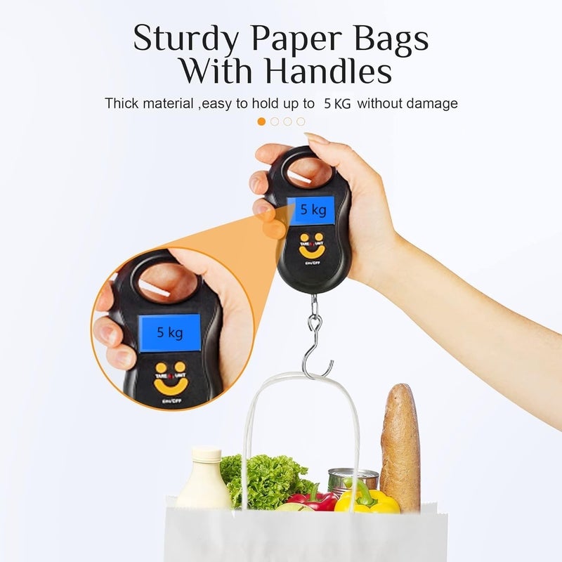 PPJ ® - PLAIN WHITE CRAFT (10 PCS) PAPER CARRY BAG, 16 Inch X 12 Inch X 6 Inch for DIWALI/WEDDING/FUNCTION/BIRTHDAY/RETURN GIFTS/CHRISTMAS/SHOPPING/GIFTING/GIFT BAGS/GIFT COVERS (Pack of 10) - Image 2