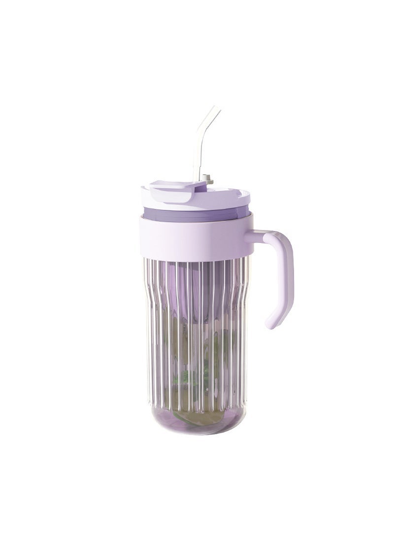 New Twin Drink Cups with Straws and Tea Filter Violet 