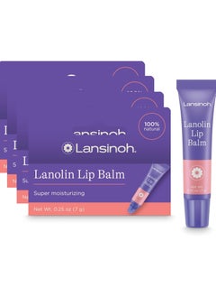 Lansinoh Pack of 4 Lansinoh Lanolin Lip Balm, 4x0.25 oz Each  - Image 1