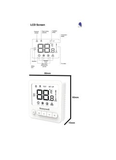 Honeywell Honeywell Digital Thermostat WS8 Extra-large LCD White Back-light Display | 2 Pipe Heat/Cool With Manual or Automatic 3-Speed Fan Control | Suitable for Chiller/Compressor HVAC Sytem 230V AC  - Image 3