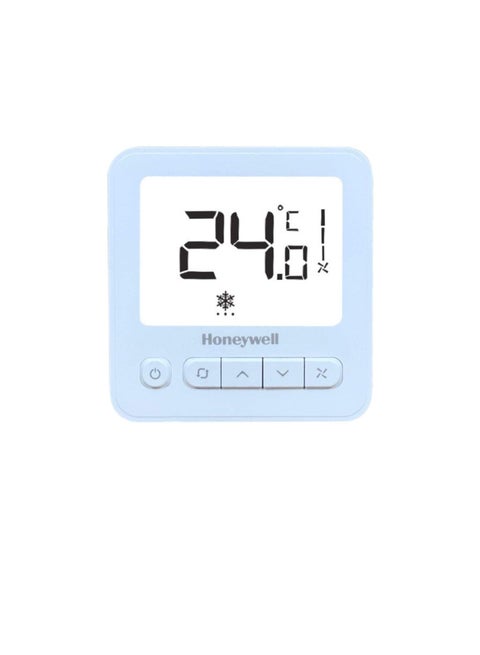 Honeywell Digital Thermostat WS8 Extra-large LCD White Back-light Display | 2 Pipe Heat/Cool With Manual or Automatic 3-Speed Fan Control | Suitable for Chiller/Compressor HVAC Sytem 230V AC
