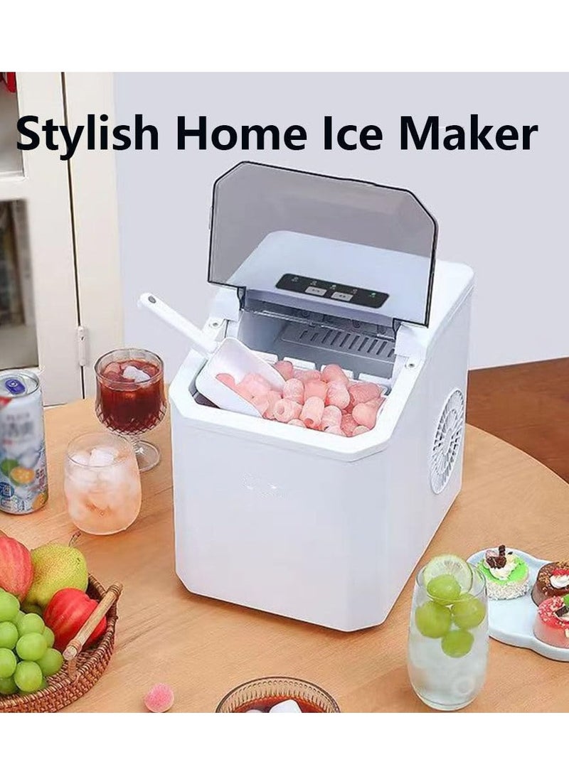 ET-LIFE - Ice Maker Countertop, Self-Cleaning Ice Maker with Scoop and Basket, 9 Cubes in 6 Mins, 12Kg/24H, Portable Small Ice Machine with Scoop and Basket for Home kitchen Office Party - Image 1