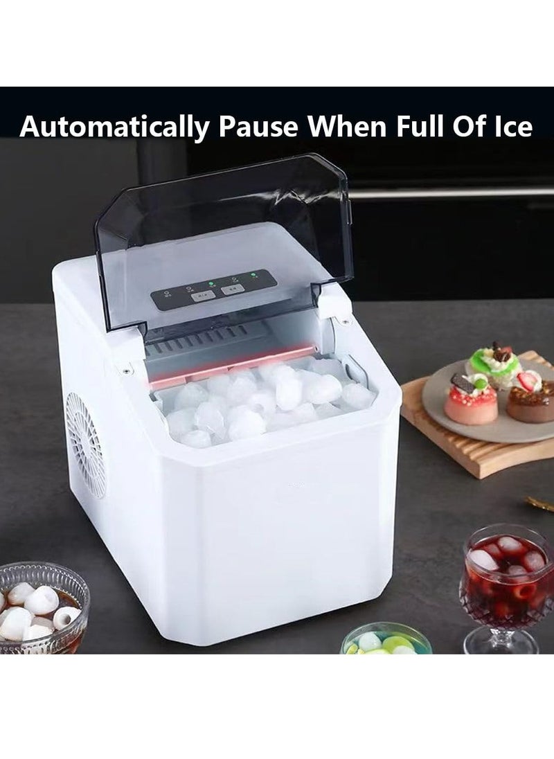 ET-LIFE - Ice Maker Countertop, Self-Cleaning Ice Maker with Scoop and Basket, 9 Cubes in 6 Mins, 12Kg/24H, Portable Small Ice Machine with Scoop and Basket for Home kitchen Office Party - Image 1