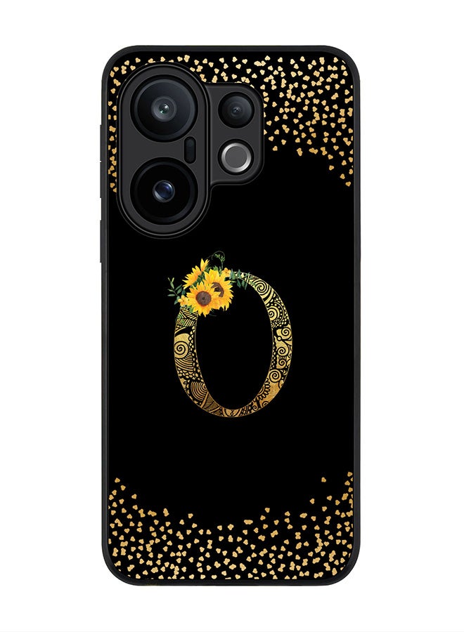 Stylizedd For vivo X200 FE / S30 Pro mini Case,Slim fit Camera Protection, Shockproof Thin Phone cover  - Custom Floral Monogram - O ( Black )