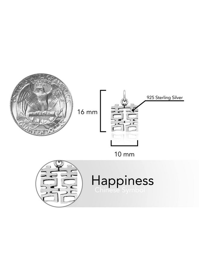 AeraVida - Feng Shui Double Happiness Chinese Symbol .925 Sterling Silver Pendant Charm | Elegant And Symbolic Unisex Jewelry Accessory - Image 1
